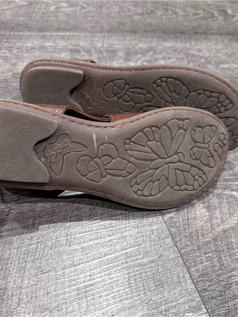 Women’s BOC Open-Toe Leather Sandals - Brown zip back 7M - Picture 5 of 7
